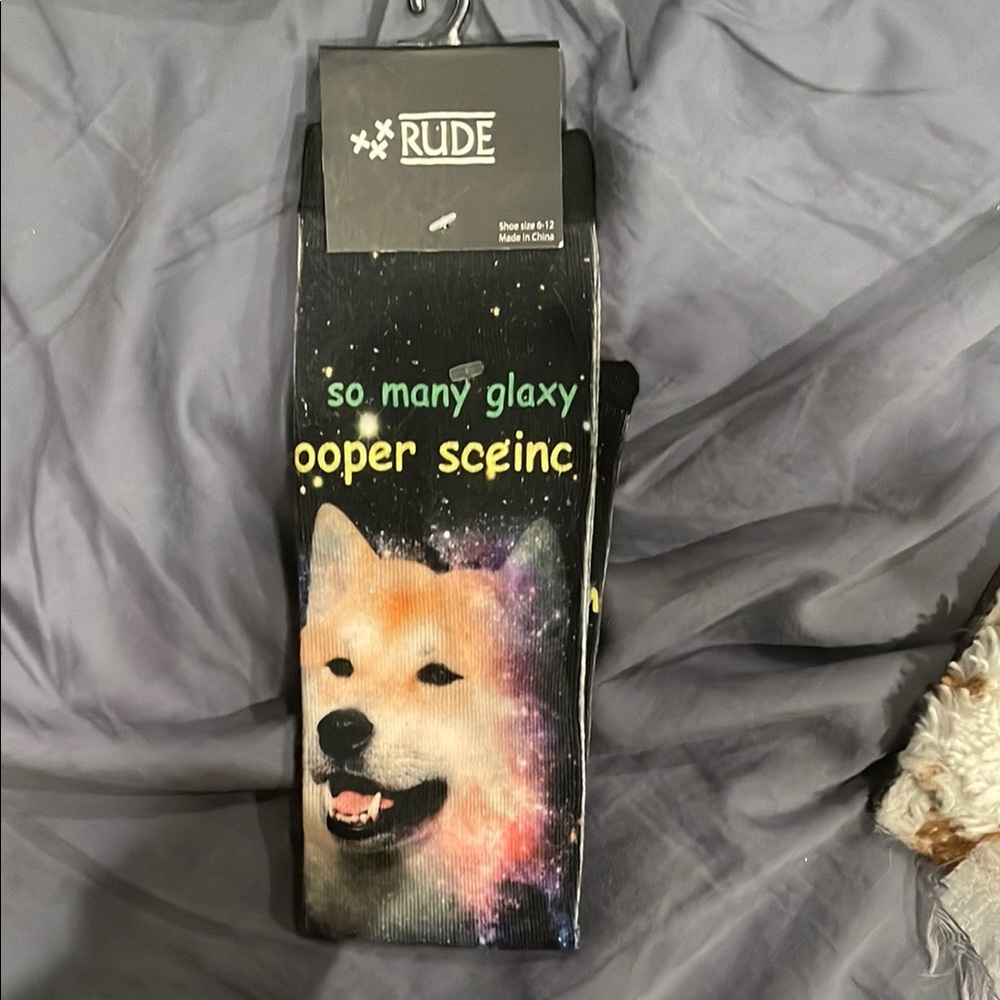 2/$10 Rude Galaxy Doge Socks